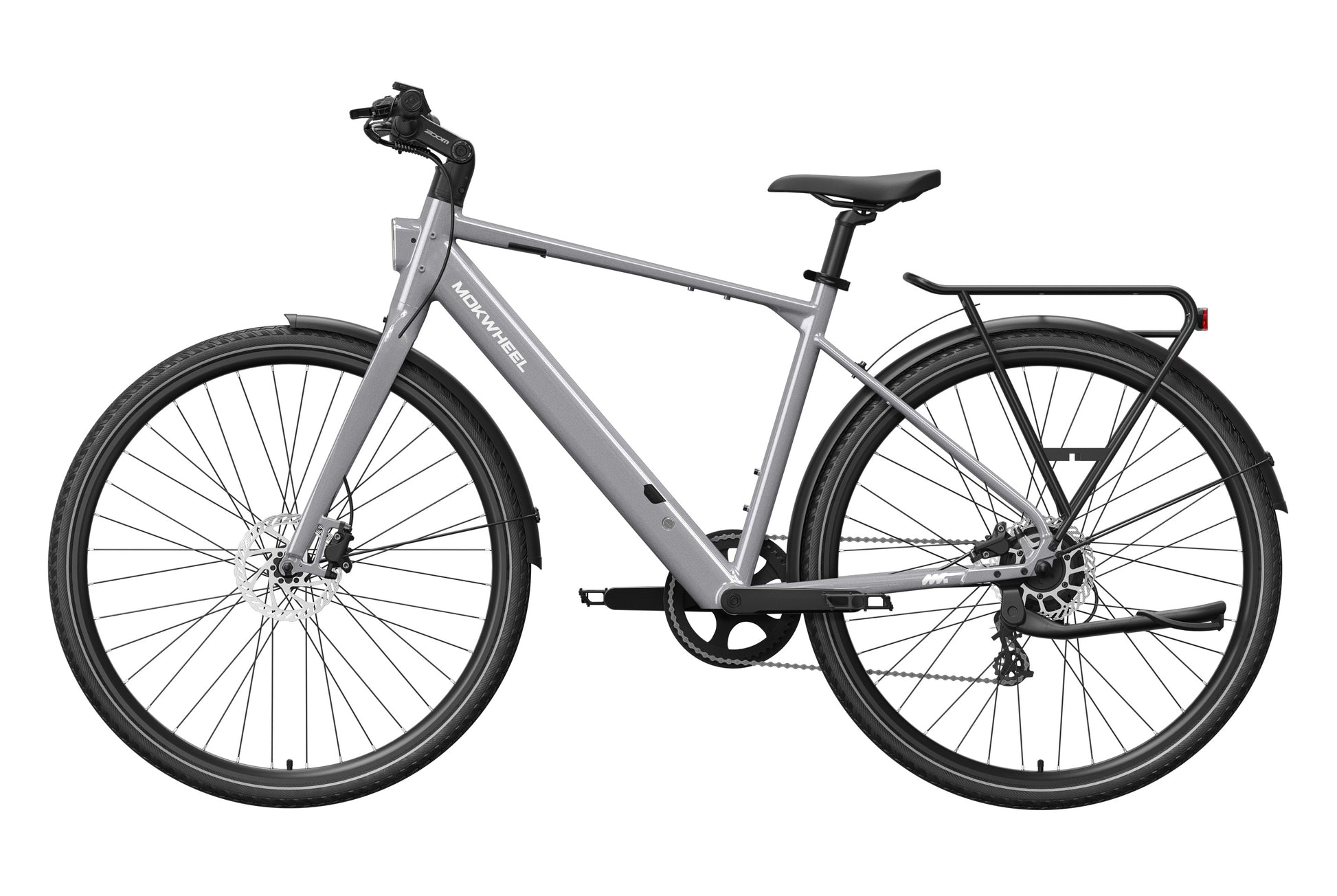 Mokwheel Flint grey e-bike – 30lb commuter electric bike for Portland.